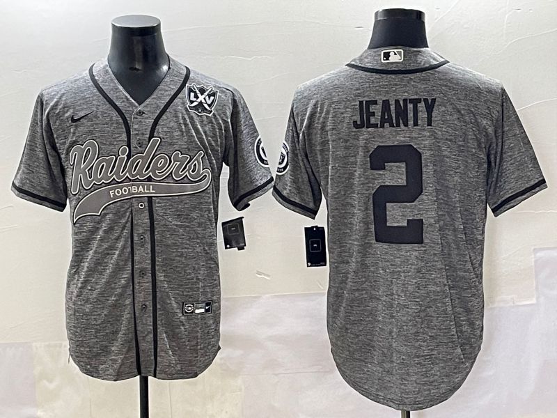 Men 2025 Oakland Raiders 2 Jeanty Grey Joint Name Nike Limited NFL Jersey style 6